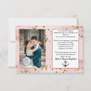 Weddenfoto Dank je dubbelzijdig nichtje Bedankkaart