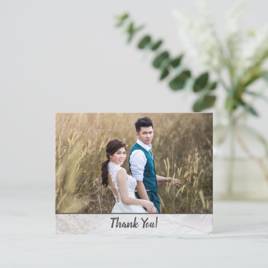 Weddenfoto Dank je dubbelzijdige faux kant (Staand voorkant)