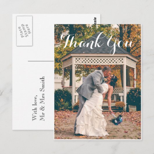 Weddenfoto Dank je Kaarten | BRIEFKAART (Voorkant / Achterkant)