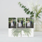 Weddenfoto Dank je palmboom Elegant Modern Briefkaart (Staand voorkant)