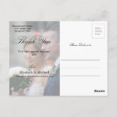 Weddenfoto Dank je palmboom Elegant Modern Briefkaart (Achterkant)