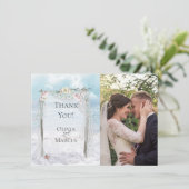 Weddenfoto | Elegant Beach Driftwood Arbor Bedankkaart (Staand voorkant)