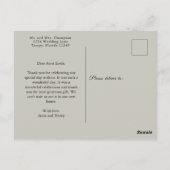 Weddenfoto Elegant Blush Sage Bedankt Briefkaart (Achterkant)