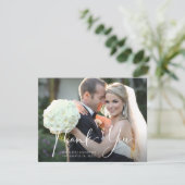 Weddenfoto Front | Achterzijde Paars chassis Bedankkaart (Staand voorkant)