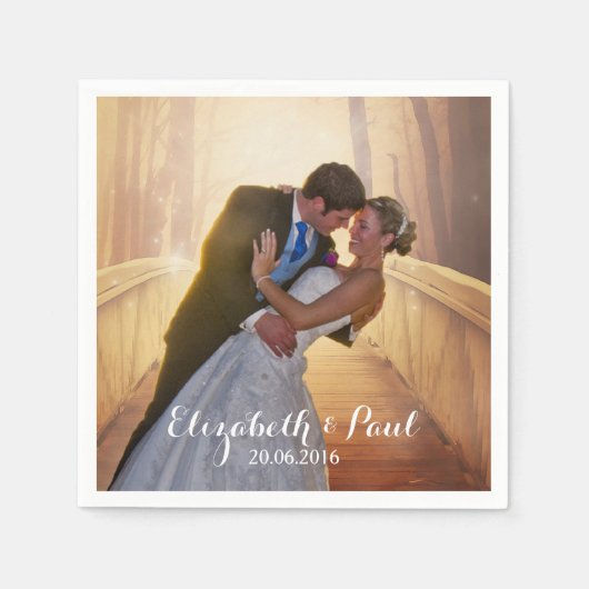 Weddenfoto gepersonaliseerd servet (Voorkant)