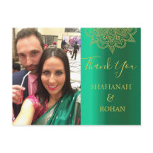 Weddenfoto Green Gold Indian Style Hartelijk dank