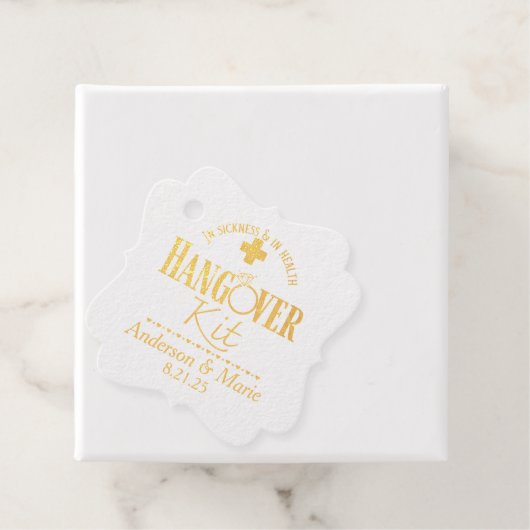 Weddenfoto Hangover Kit Bedankjes Labels (Met doos)