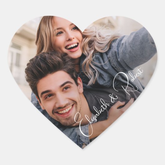 Weddenfoto Hart Sticker (Voorkant)