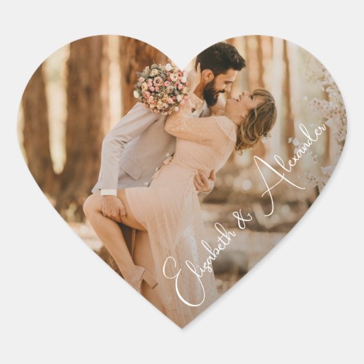 Weddenfoto Hart Sticker (Voorkant)