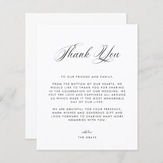 Weddenfoto Hartelijk dank (Voorkant / Achterkant)