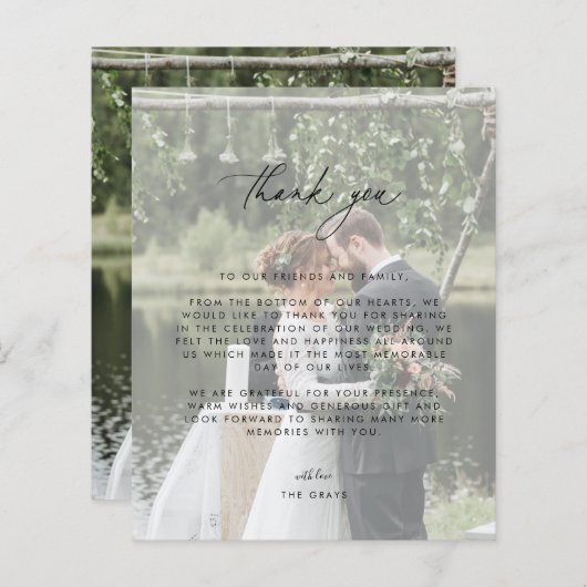 Weddenfoto Hartelijk dank (Voorkant / Achterkant)