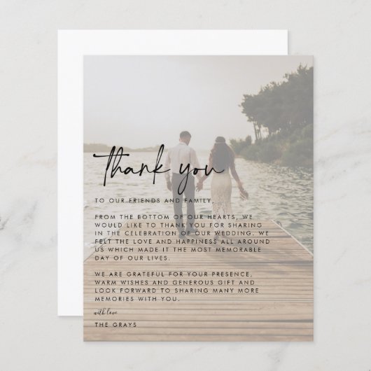 Weddenfoto Hartelijk dank (Voorkant / Achterkant)