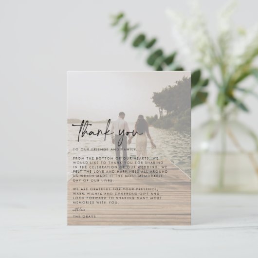 Weddenfoto Hartelijk dank (Staand voorkant)