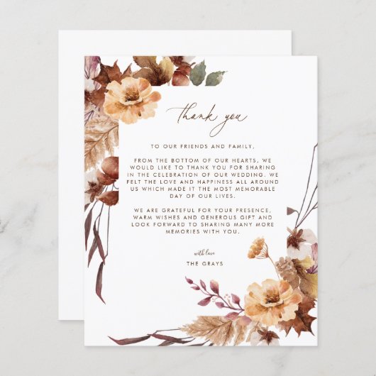 Weddenfoto Hartelijk dank (Voorkant / Achterkant)