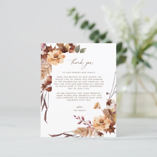 Weddenfoto Hartelijk dank (Staand voorkant)