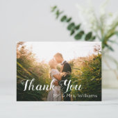 Weddenfoto Hartelijk dank Bedankkaart (Staand voorkant)