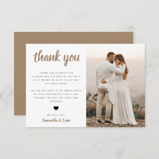 Weddenfoto Hartelijk dank Bedankkaart (Voorkant / Achterkant)