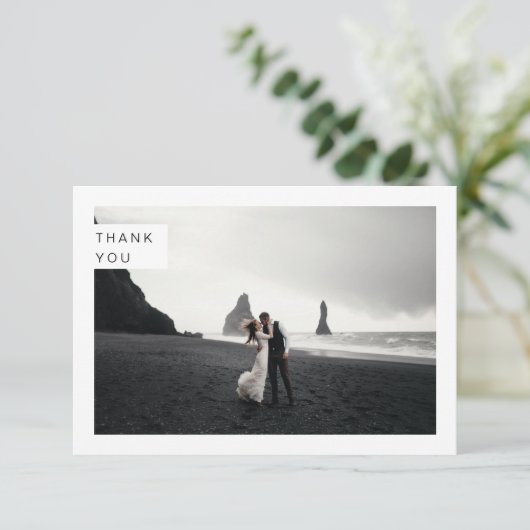 Weddenfoto Hartelijk dank Bedankkaart (Staand voorkant)