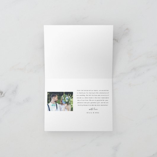 Weddenfoto Hartelijk dank Bedankkaart (Binnen)