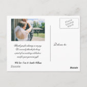 Weddenfoto Hartelijk dank Briefkaart (Achterkant)