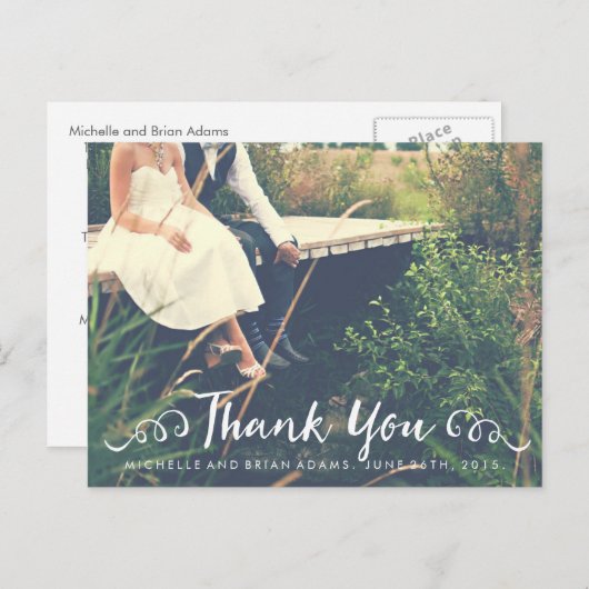 Weddenfoto Hartelijk dank Briefkaart (Voorkant / Achterkant)
