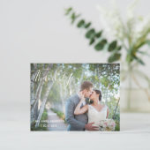 Weddenfoto Hartelijk dank | Elegant Script Briefka Briefkaart (Staand voorkant)