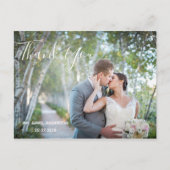 Weddenfoto Hartelijk dank | Elegant Script Briefka Briefkaart (Voorkant)