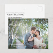 Weddenfoto Hartelijk dank | Elegant Script Briefka Briefkaart (Voorkant / Achterkant)
