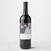 Weddenfoto Hartelijk dank Elegant Wijn Etiket (Voorkant)