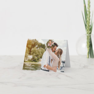 Weddenfoto Hartelijk dank Gevouwen kaart