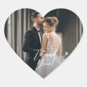 Weddenfoto Hartelijk dank Hart Sticker (Voorkant)