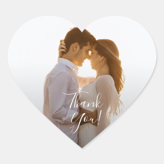 Weddenfoto Hartelijk dank Hart Sticker (Voorkant)