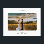 Weddenfoto Hartelijk dank je postkaart<br><div class="desc">Dit tijdloze,  romantische ontwerp kenmerkt een modern manuscript dat met gewaagde teksten in paren wordt gerangschikt. Neem contact met me op als je hulp nodig hebt bij dit ontwerp.</div>