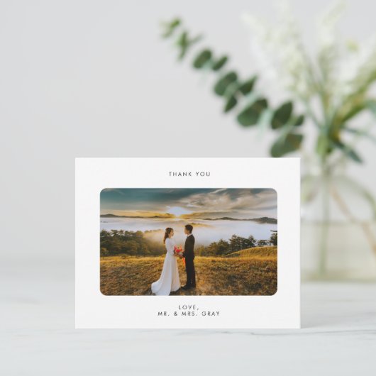 Weddenfoto Hartelijk dank je postkaart (Staand voorkant)