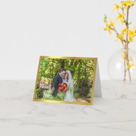 Weddenfoto Hartelijk dank Kaart (Gele Bloem)