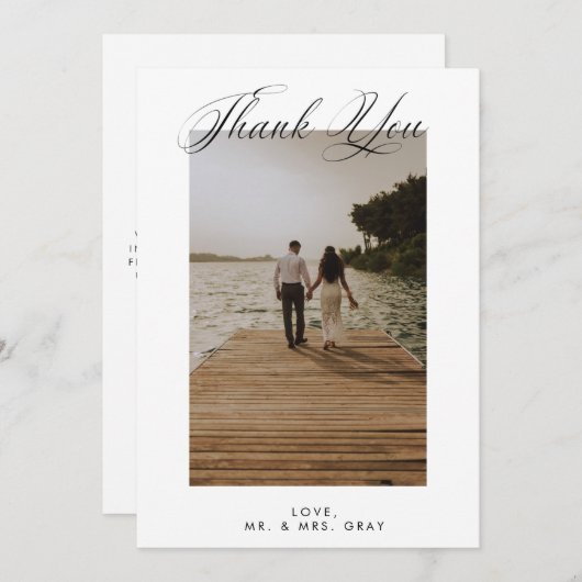 Weddenfoto Hartelijk dank Kaart (Voorkant / Achterkant)