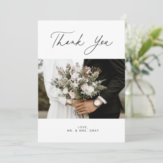 Weddenfoto Hartelijk dank Kaart (Staand voorkant)
