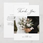 Weddenfoto Hartelijk dank Kaart (Voorkant / Achterkant)