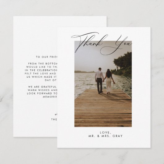 Weddenfoto Hartelijk dank Kaart (Voorkant / Achterkant)