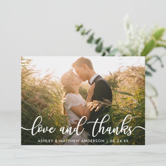 Weddenfoto Hartelijk dank | Liefde en Bedankt (Staand voorkant)