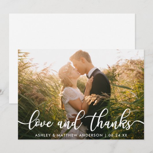 Weddenfoto Hartelijk dank | Liefde en Bedankt (Voorkant / Achterkant)