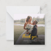 Weddenfoto Hartelijk dank, met de hand gebriefte l Notitiekaartje (Voorkant)