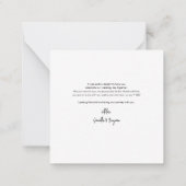 Weddenfoto Hartelijk dank, met de hand gebriefte l Notitiekaartje (Achterkant)