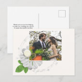 Weddenfoto Hartelijk dank voor het bloemen Briefkaart (Voorkant / Achterkant)