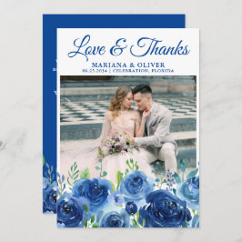 Weddenfoto Hartelijk dank voor uw kaart Navy Blue 