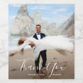 Weddenfoto Hartelijk dank Wijn Etiket (Enkel label)