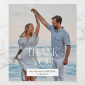 Weddenfoto Hartelijk dank Wijn Etiket (Enkel label)