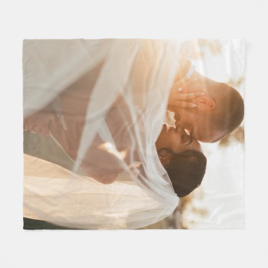 Weddenfoto Memory Newly Weds Keepomwille Fleece Deken (Voorkant (Horizontaal))