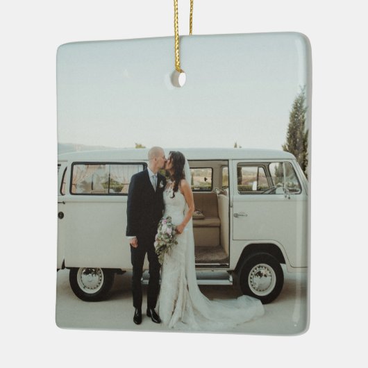 Weddenfoto Memory Newly Weds Keepomwille Keramisch Ornament (Links)