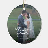 Weddenfoto met handschrift Hartelijk dank Keramisch Ornament (Links)